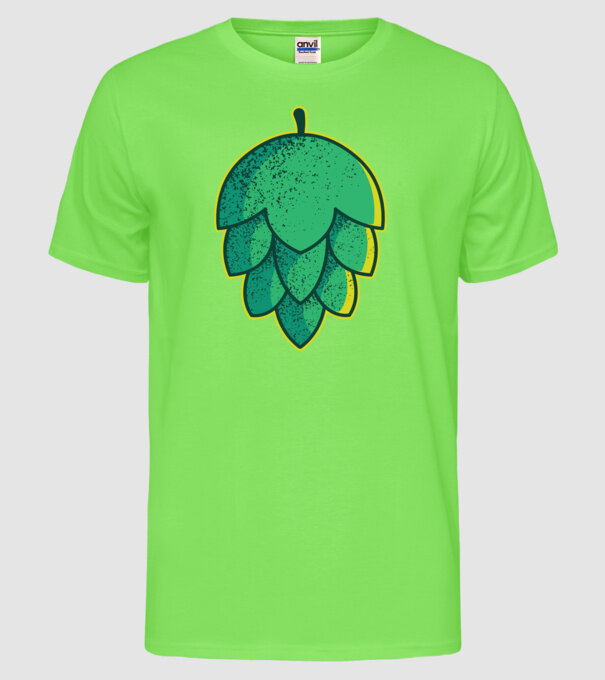 Tricou cu bere de Hamei model verde neon pe tricou