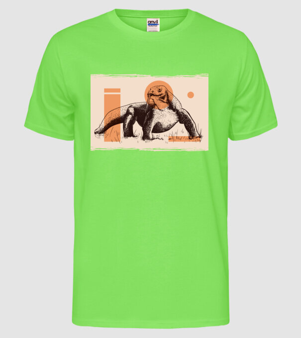Șopârlă dragon de Komodo model verde neon pe tricou