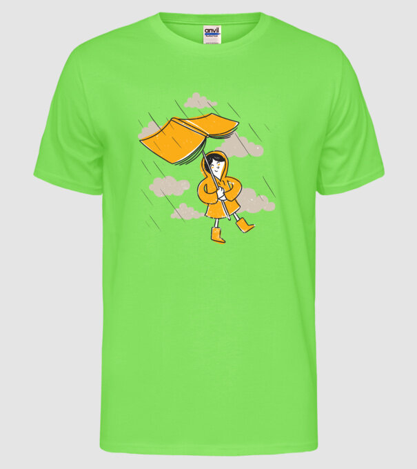 Umbrelă Carte model verde neon pe tricou