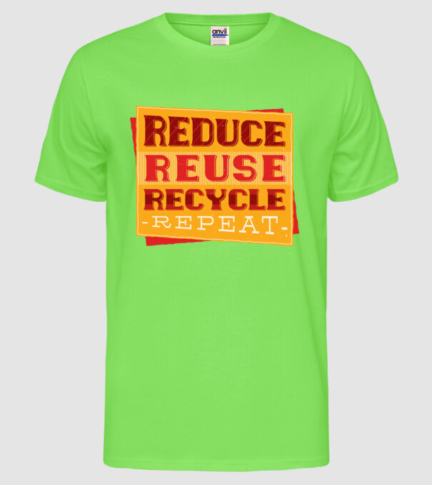 Protecția mediului model verde neon pe tricou