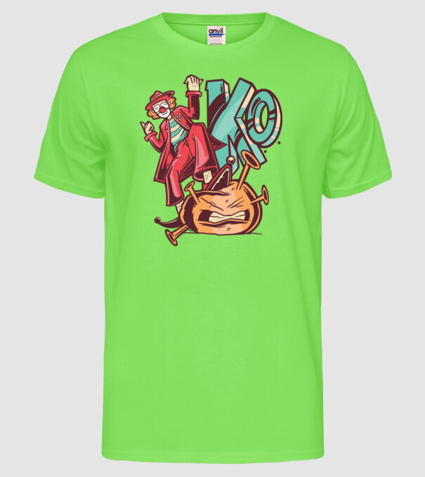 Coronavirus KO model verde neon pe tricou