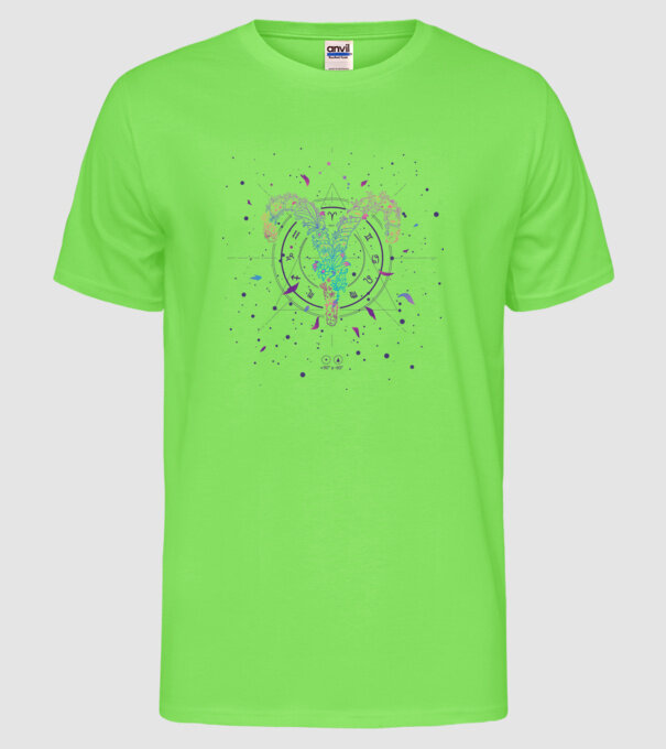 Aries Zodiac model verde neon pe tricou