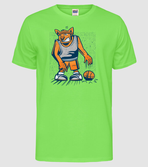 câine baschetbalist model verde neon pe tricou