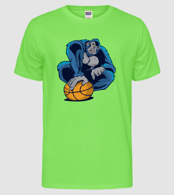 Gorilă Baschet model verde neon pe tricou