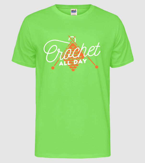 Tricotat pe tot parcursul zilei model verde neon pe tricou