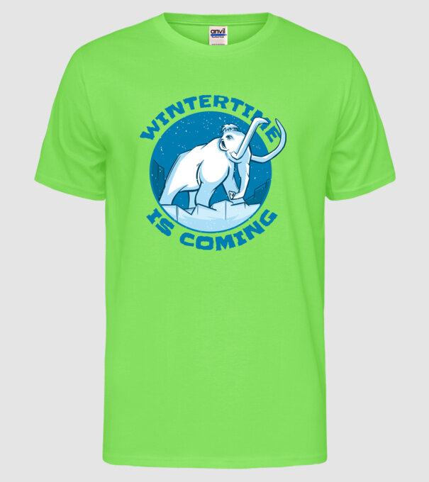 Vine Iarna Mamut model verde neon pe tricou