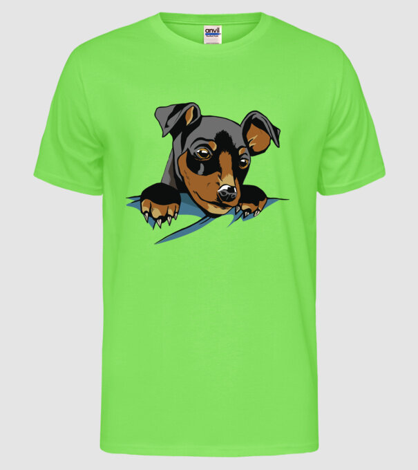 tricou drăguț câine în buzunar pentru iubitorii de câini model verde neon pe tricou