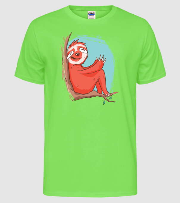 Leneș model verde neon pe tricou
