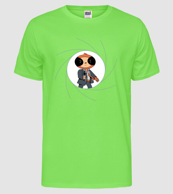 Leneș Bond 007 model verde neon pe tricou