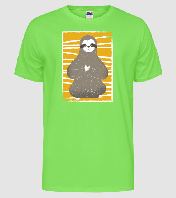 Yoga Leneș model verde neon pe tricou