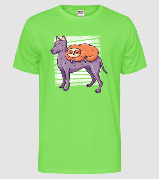 Leneș pe câine model verde neon pe tricou