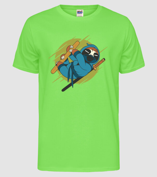 Ninja Leneș model verde neon pe tricou