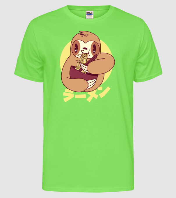 Ramen Leneș model verde neon pe tricou
