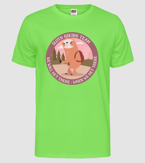 Leneș drumeție - Vom ajunge, atunci când vom ajunge model verde neon pe tricou