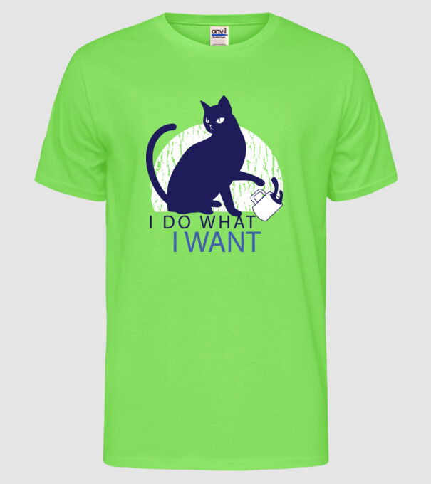 Pisică Rebel model verde neon pe tricou