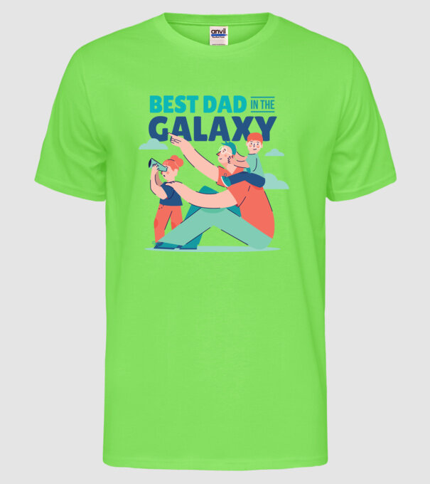 Cel mai bun tată din Galaxie model verde neon pe tricou