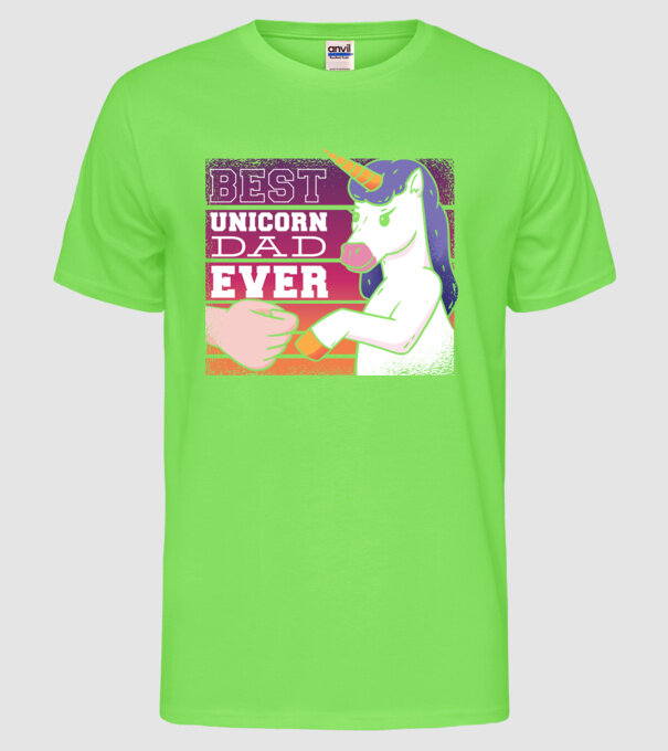 Cel mai bun Tată Unicorn model verde neon pe tricou