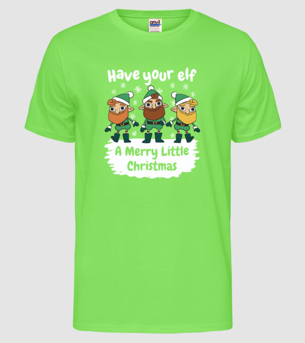 Să ai un Crăciun fericit de Elf model verde neon pe tricou