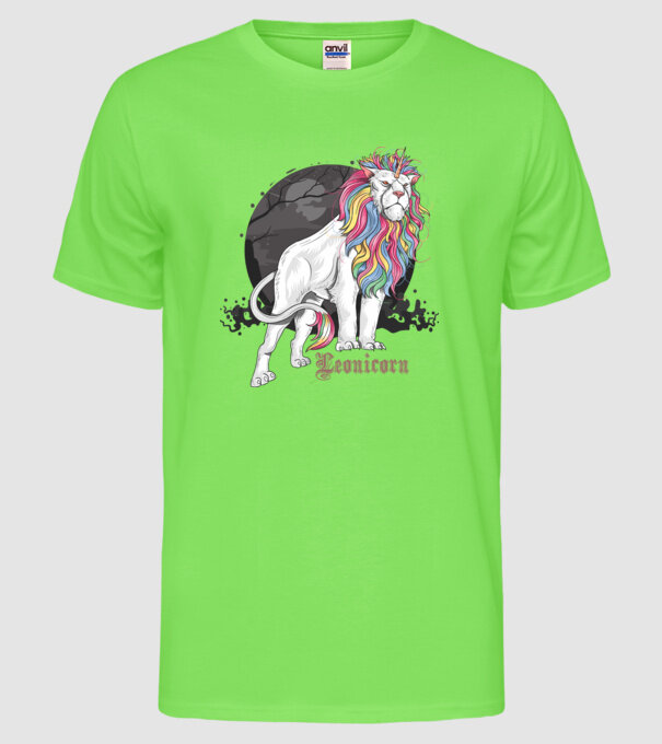 Leonicorn model verde neon pe tricou