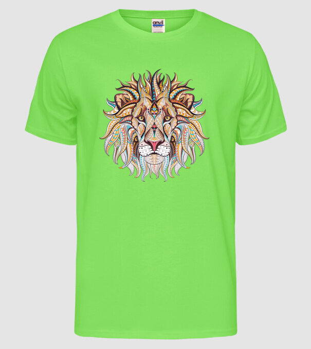 lion octopus model verde neon pe tricou