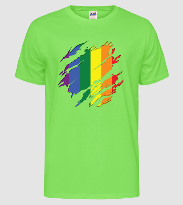 Steag LGBTQ model verde neon pe tricou