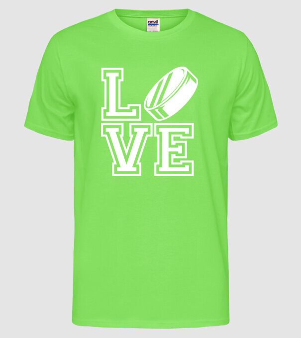 Love hochei model verde neon pe tricou