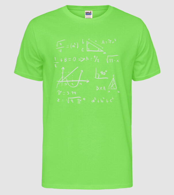 Formule matematice model verde neon pe tricou