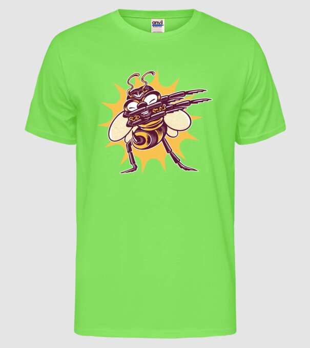 Albină DAB model verde neon pe tricou