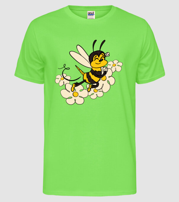 Albină Floare model verde neon pe tricou