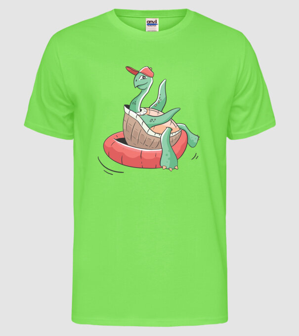 Broască țestoasă cool model verde neon pe tricou