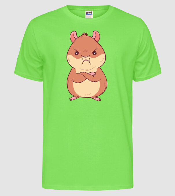 Hamster furios model verde neon pe tricou