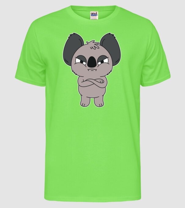 Koala Supărat model verde neon pe tricou