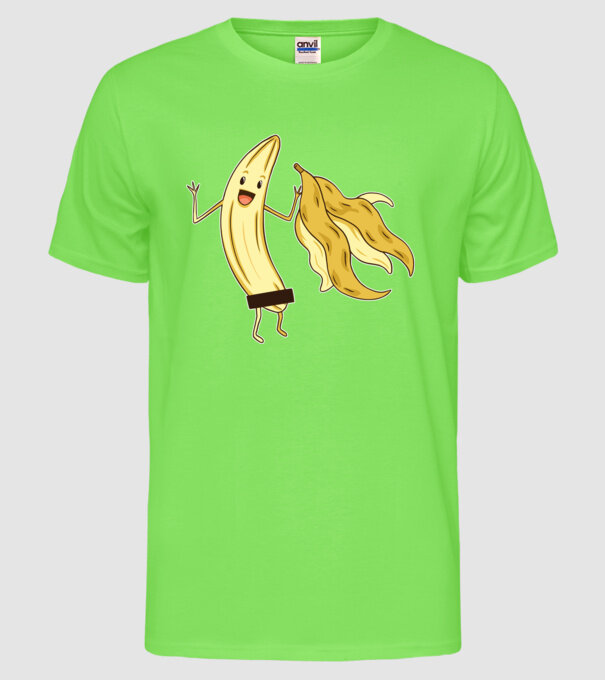 Banană goală model verde neon pe tricou