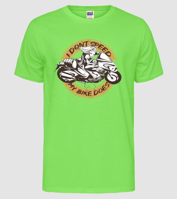Fată Motociclist model verde neon pe tricou