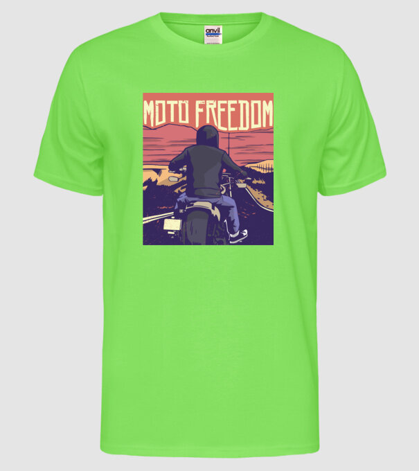 Libertate Motociclist model verde neon pe tricou