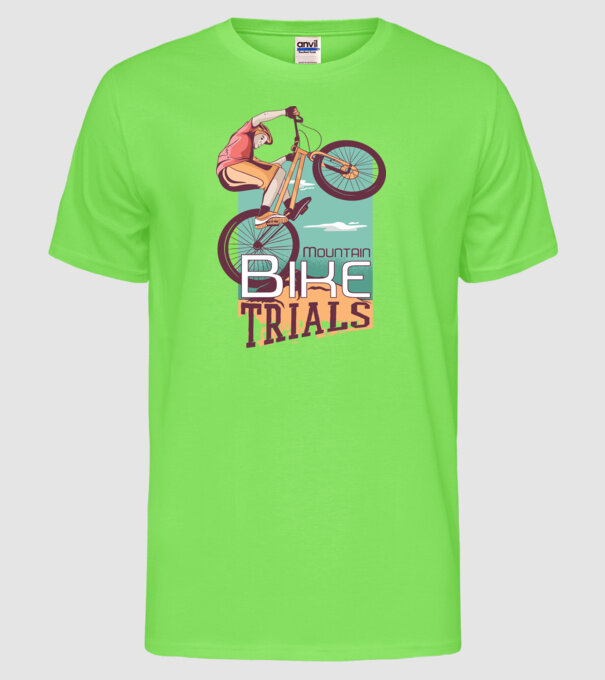 Truc Mountainbike model verde neon pe tricou