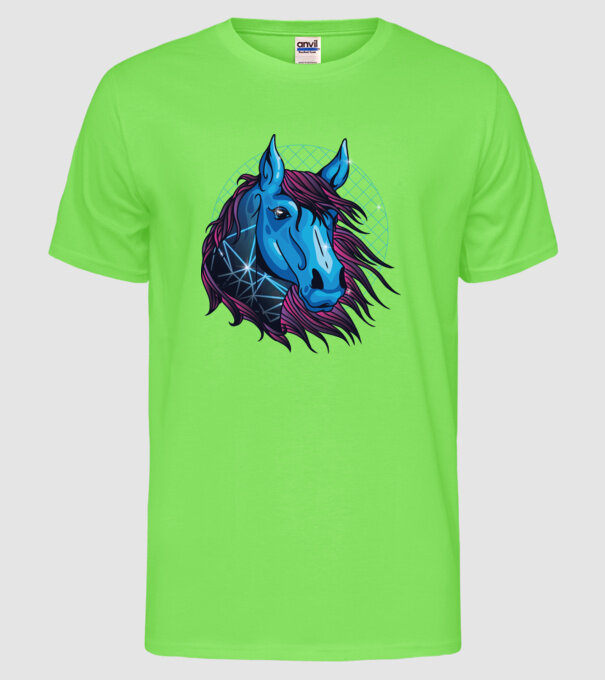 Cal neon pentru călăreți model verde neon pe tricou