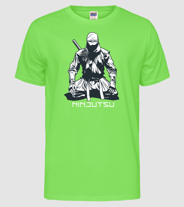 Ninja model verde neon pe tricou