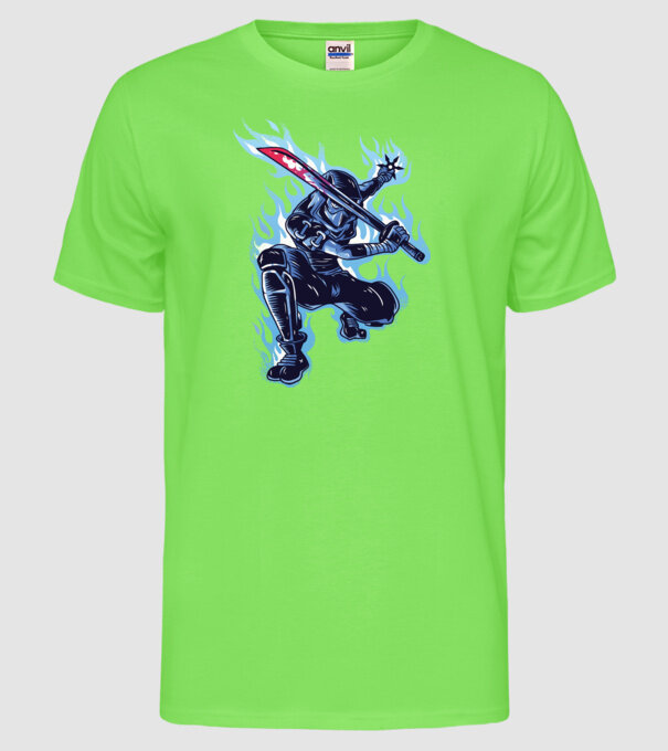 Ninja Sub Zero model verde neon pe tricou