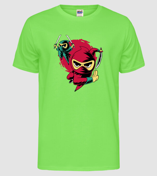 Tricou Ninja model verde neon pe tricou