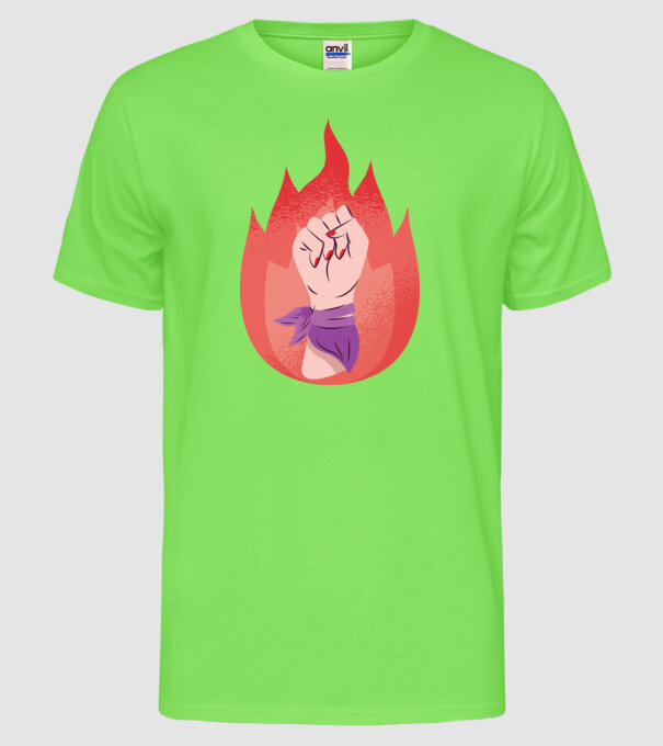 Egalitatea femeilor Ziua femeii model verde neon pe tricou