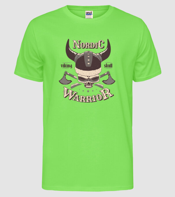 Nordic Warrior model verde neon pe tricou