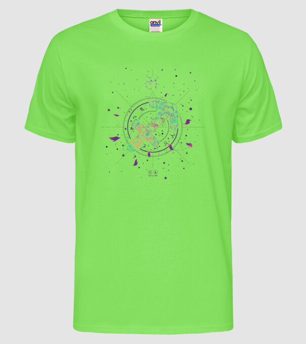 Saggitarius Zodiac model verde neon pe tricou