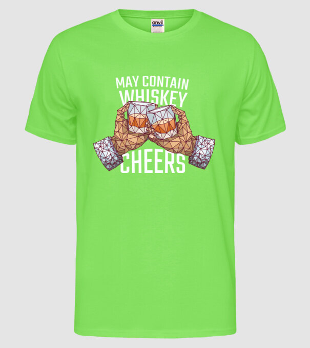 Poate conține urme de whisky model verde neon pe tricou