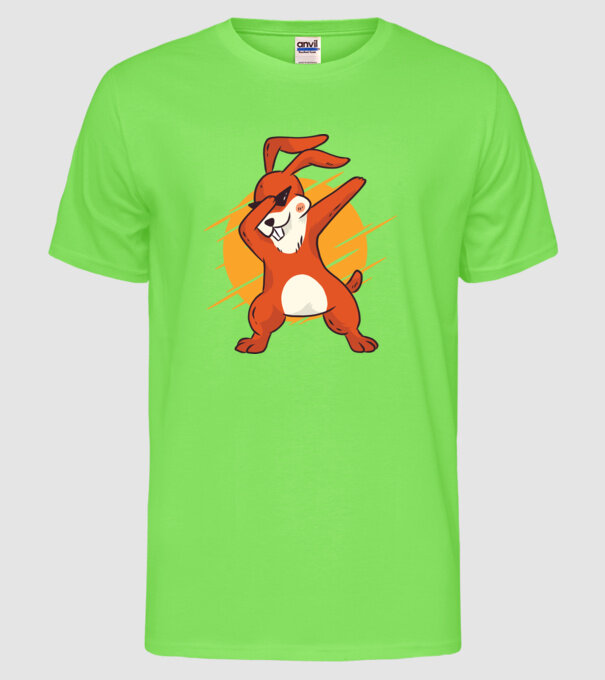 Iepuraș DAB model verde neon pe tricou