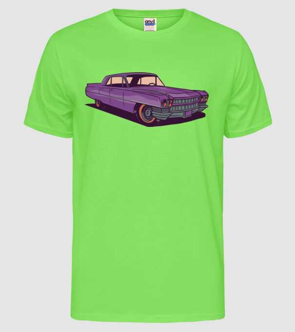 Mașină Old school model verde neon pe tricou