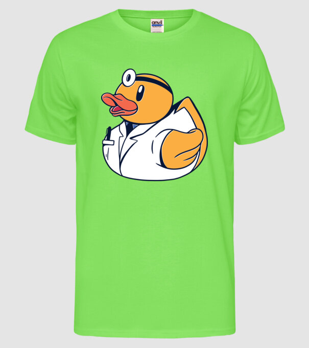 Medic Rățușcă de cauciuc model verde neon pe tricou