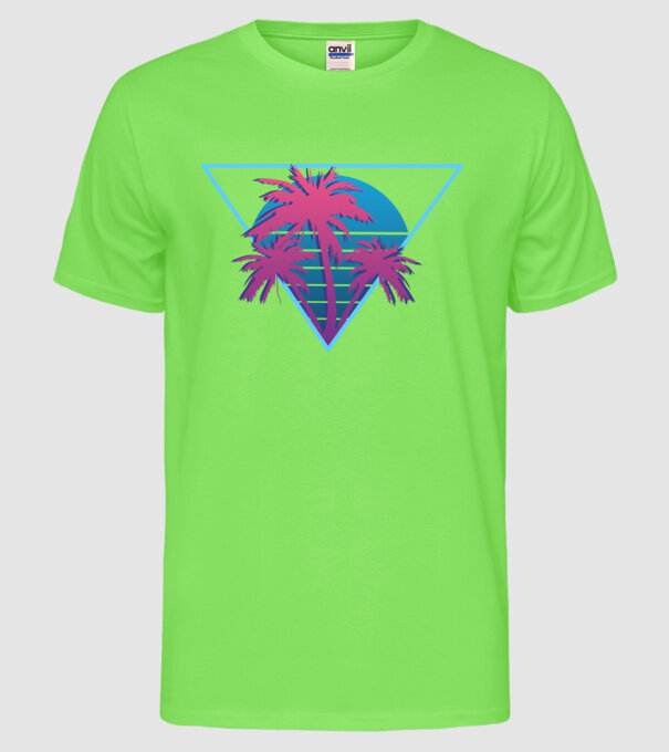 Copaci de palmier Retro Neon model verde neon pe tricou
