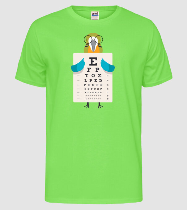 Oftalmolog papagal model verde neon pe tricou