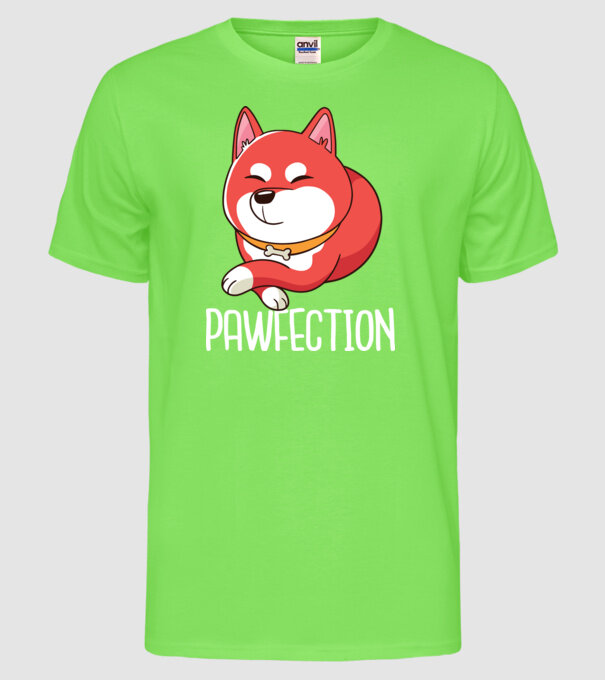 Pawfection Shiba Perfect model verde neon pe tricou